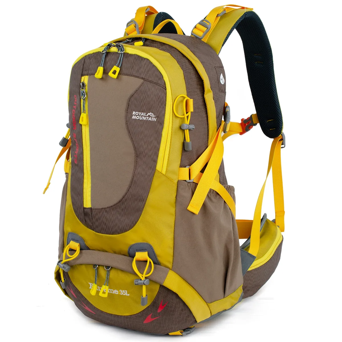 sac à dos de randonnée royal mountain 35l avec compartiment pour chaussures, tissu résistant à l'eau, support de cadre arrière, rembourrage respirant