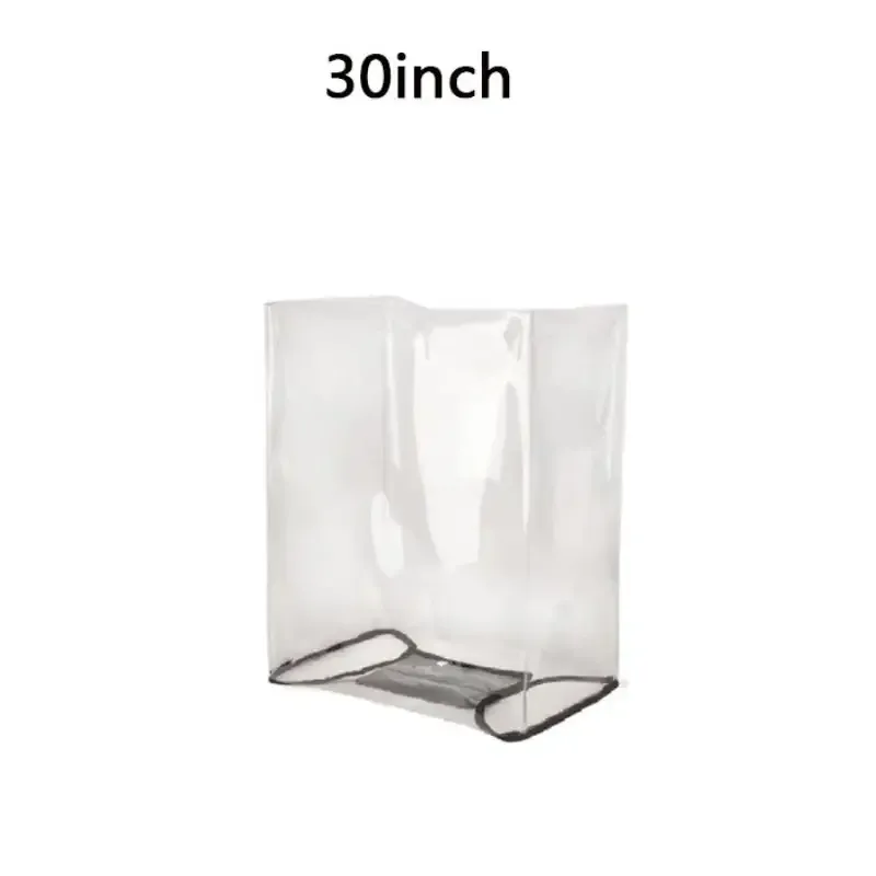 housse valise protection nylon transparente voyage rose rayures verticales pods leger compact angles droits pods cabine