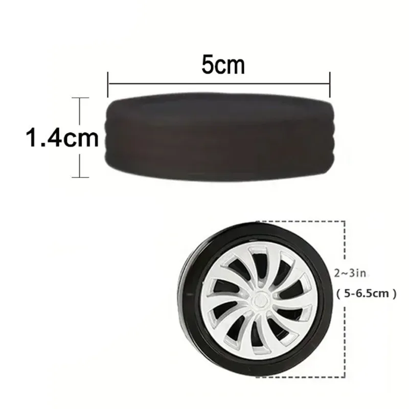 housse de protection pour rouleau de bagages en caoutchouc noir, accessoire de roue de chariot silencieux pour valise à double roue 4/8/16 pièces