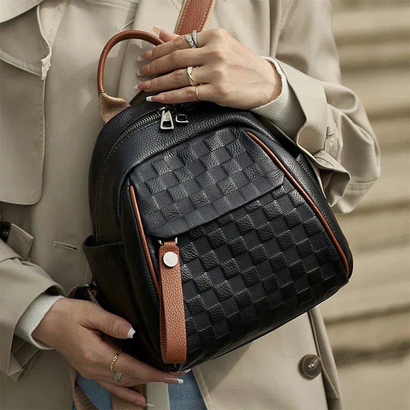 zwing ler-sac à dos en cuir véritable pour femme, sac de voyage à motif, peau complète, 100% authentique, mode professionnelle, besoin # sc1368, vendeur chaud
