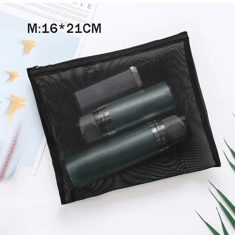 sac à cosmétiques en maille pour femmes, rangement de voyage, sac de maquillage, organisateur, pochette de maquillage portable, petite et grande trousse de toilette et de beauté