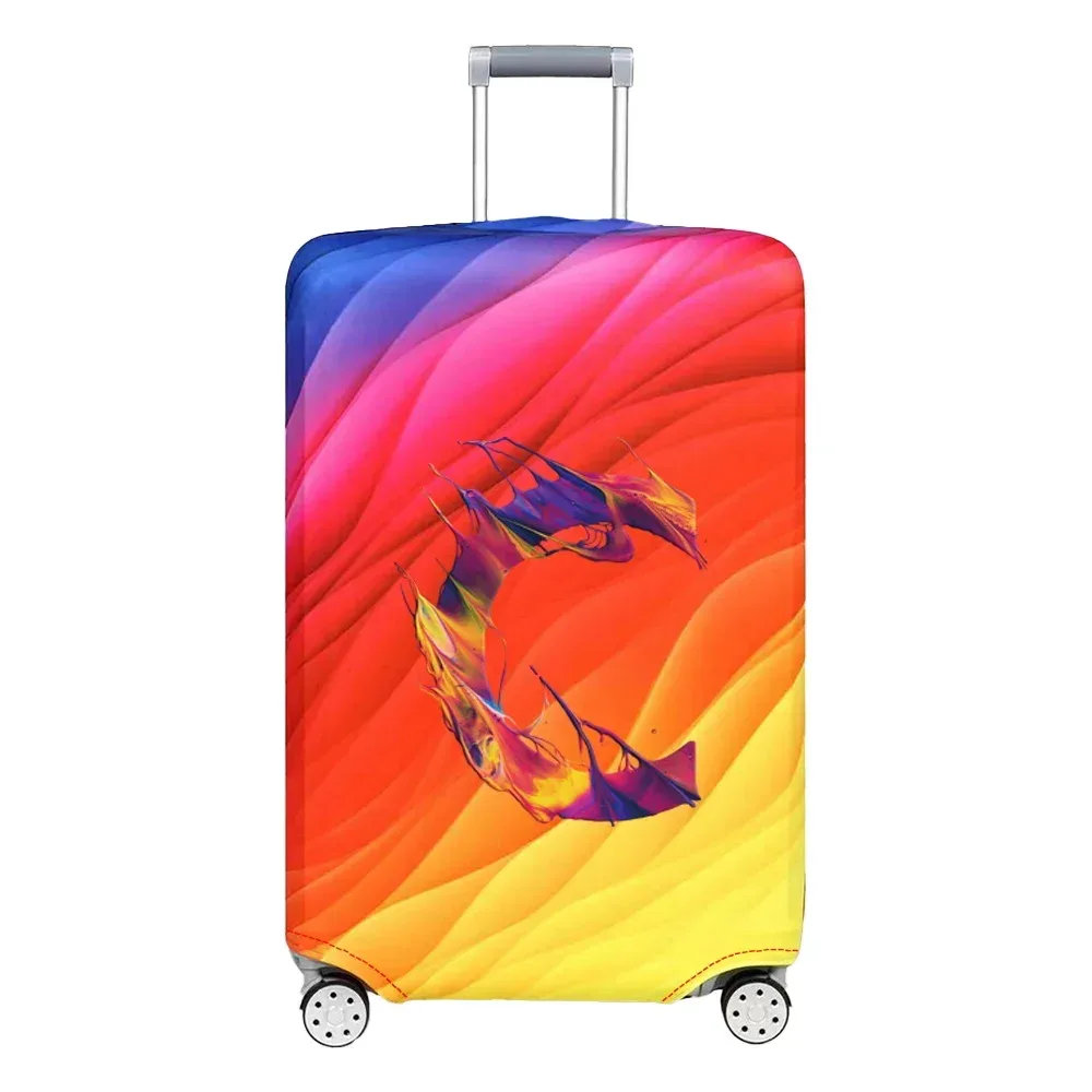 juste de bagage de voyage, housse de protection, motif de lettre de peinture, tissu de commande anti-poussière, étui à bagages, 18-32 po