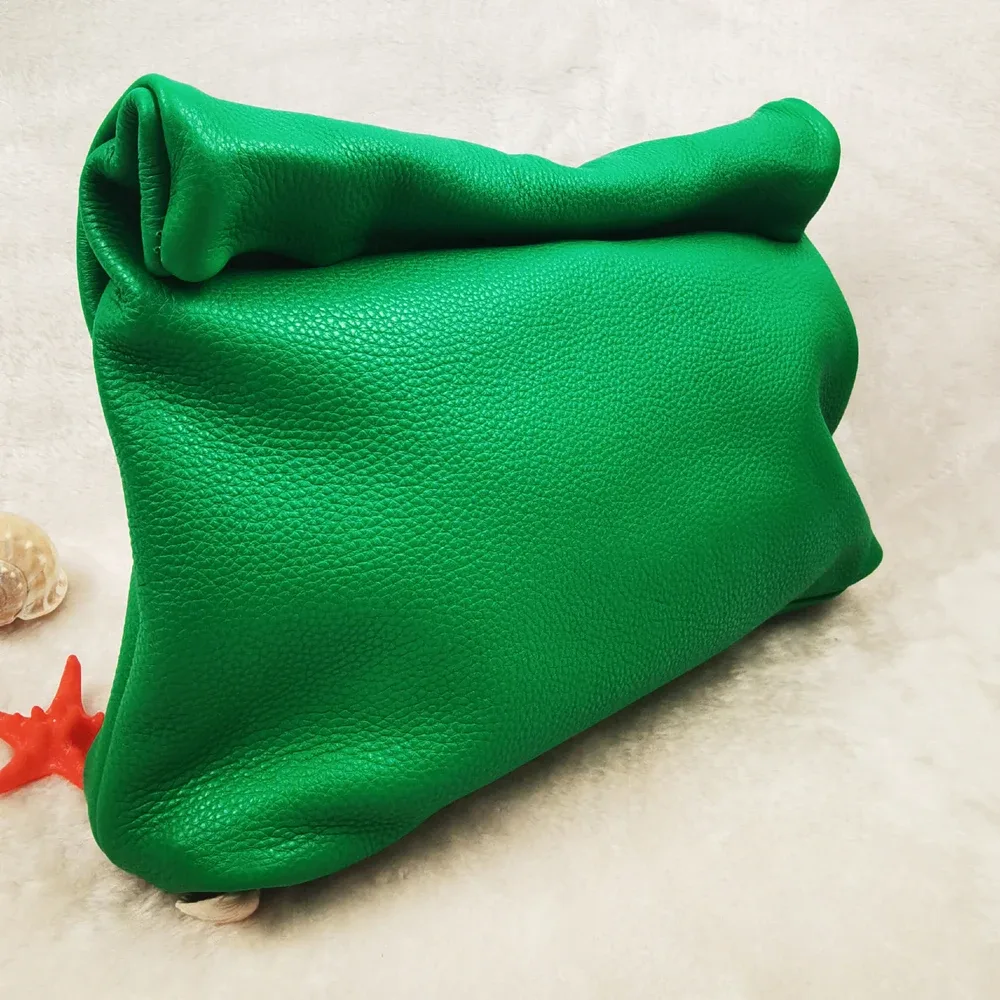 sac à main en cuir de vachette 100% authentique, sac à main pliable de haute qualité pour femmes, sac à main de créateur simple avec poignée magnétique