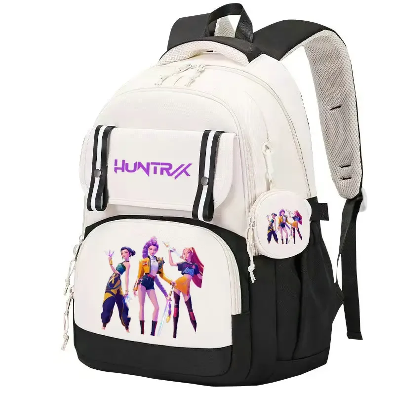 mochila kpop demon hunters – sac à dos imprimé léger, cartable pour fille, sac de voyage décontracté pour les déplacements