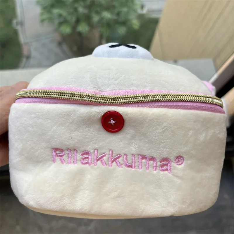 rilakkuma korilakkuma sac de maquillage en peluche boîte organisateur de rangement ours de dessin animé kawaii mignon voyage sac cosmétique pochette trousse de toilette