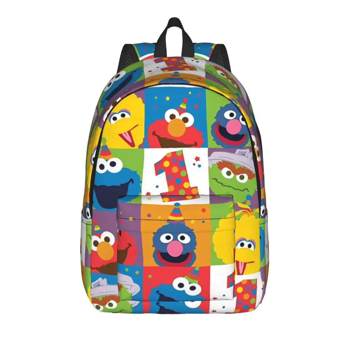 sac à dos décontracté sesames streets, durable, pour le lycée, la randonnée, les voyages, motif de faces cubiques, sac à dos de jour pour hommes et femmes, sacs en toile pour l'université