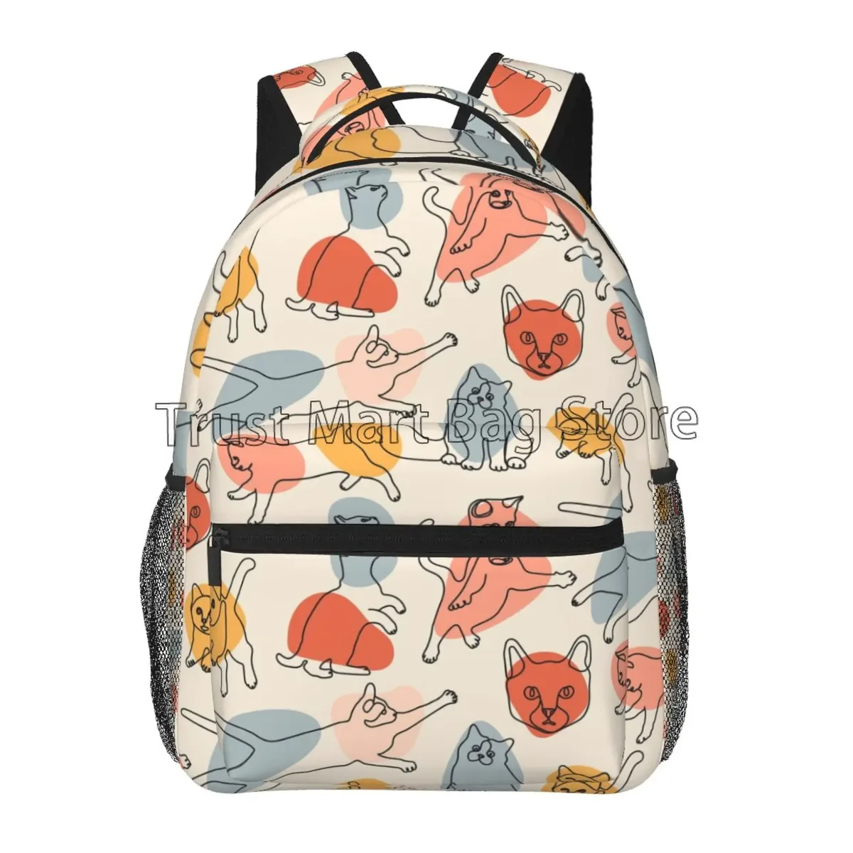 neko atsume anime cartoon mochila sac à dos pour femme, sac à dos de voyage pour filles et garçons, impression de chat mignon, sac initié pour adolescents