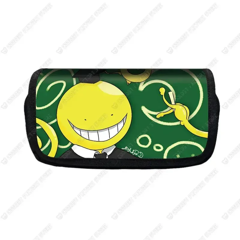 trousse à cosmétiques anime assassination irritation room pour garçons et filles, sac de papeterie pour étudiants, boîte à stylos de grande capacité