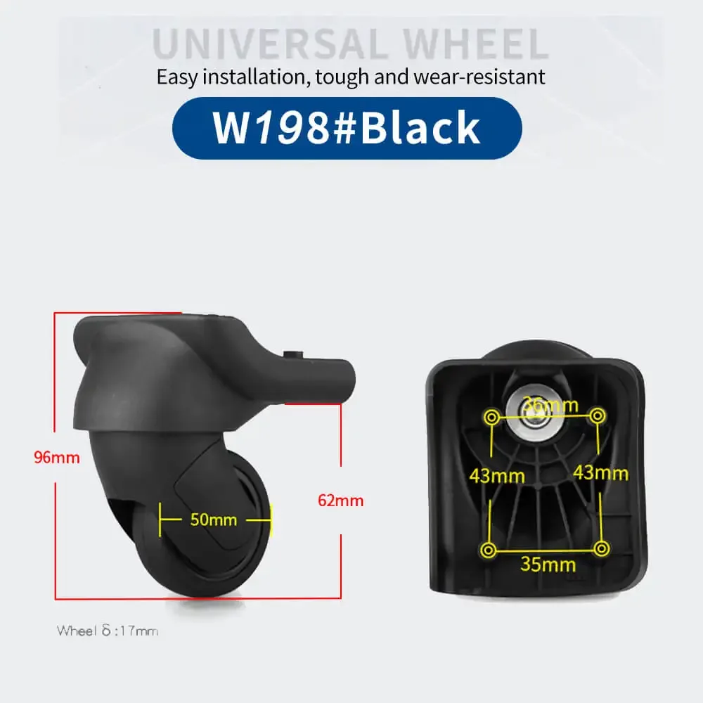 roue universelle silencieuse hongsheng pour valise, accessoires de remplacement et réparation de roues de valise à roulettes avec serrure à combinaison