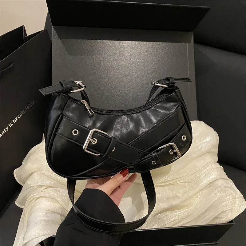 sac à bandoulière vintage y2k en cuir pu pour femme, petit sac bandoulière, sac sous le bras tendance pour femme, pochette et sac à main