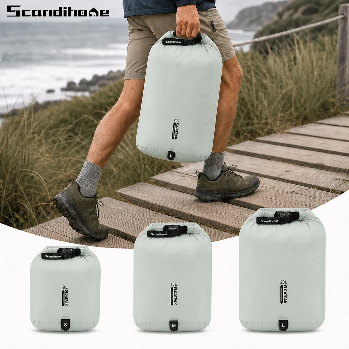 sac étanche ultraléger pu8000mm pour la natation, le camping, la randonnée, pochette de rangement, organisateur de bagages de voyage, sac à vêtements 9l 15l 20l