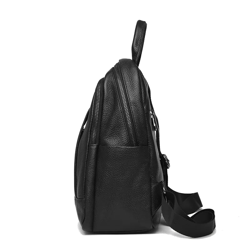 sacs à dos en cuir de vache véritable pour femmes, sac à dos de voyage solide, sac à dos de grande capacité, 100% cuir de vache, mode féminine, luxe