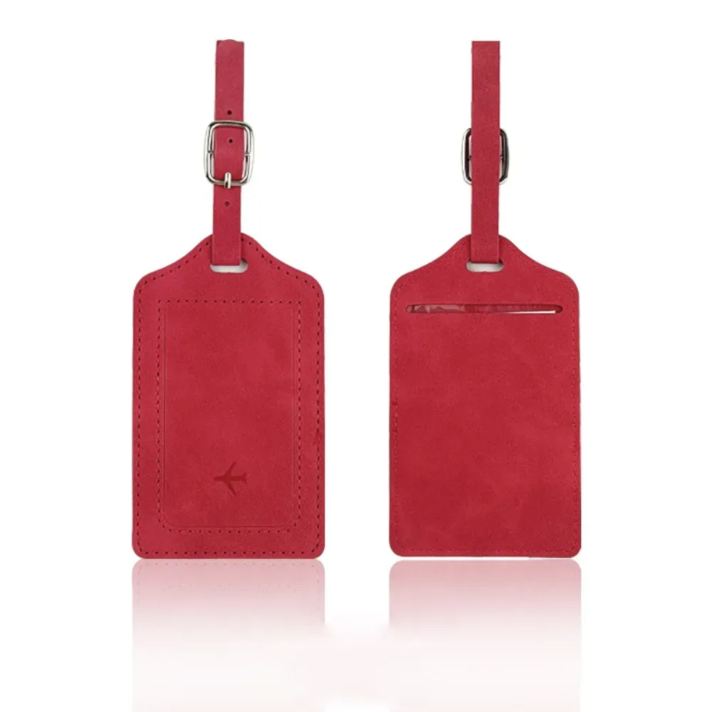 étiquette de bagage en cuir tendance, portable, avec papier de signature, étiquettes d'embarquement universelles pour hommes et femmes