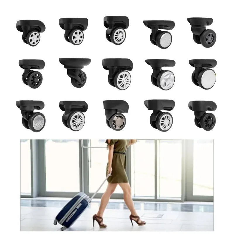 valise à roulettes universelle, valise de voyage, pièces de rechange, boîte à bagages, magasins de chocs, roues droites, bricolage, 1 paire