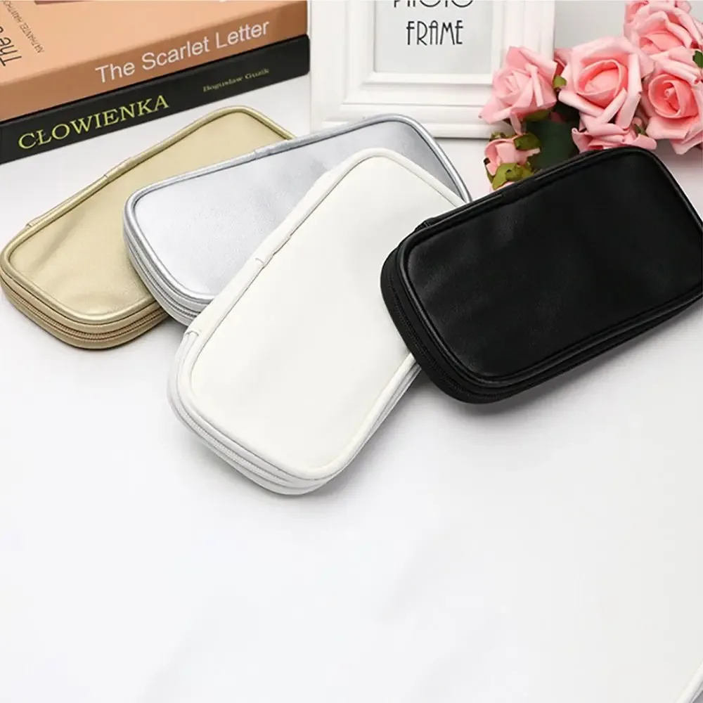 sac à pinceaux de maquillage en cuir pu durable, étui étanche à la poussière, sac cosmétique portable, évaluation de voyage