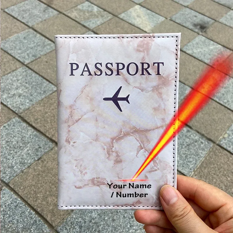 gravure laser personnaliser nom porte-passeport portefeuille de voyage étui à patten en marbre pour passeports couverture de passeport avec noms personnels