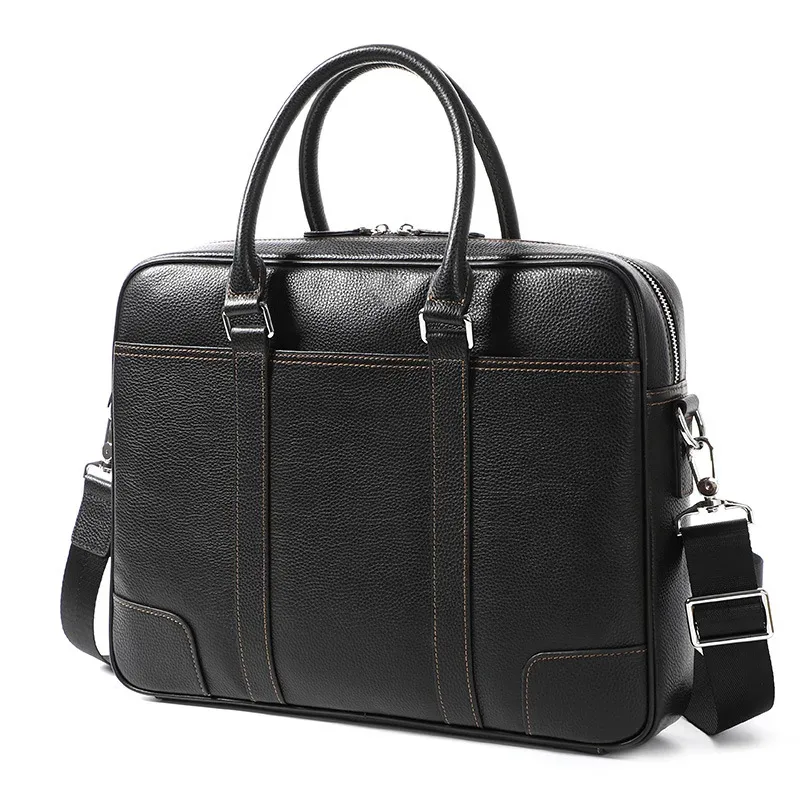 célèbre marque homme porte-documents en cuir véritable hommes sac mode mâle épaule pochette d'ordinateur sac à main affaires en cuir de vache hommes porte-documents