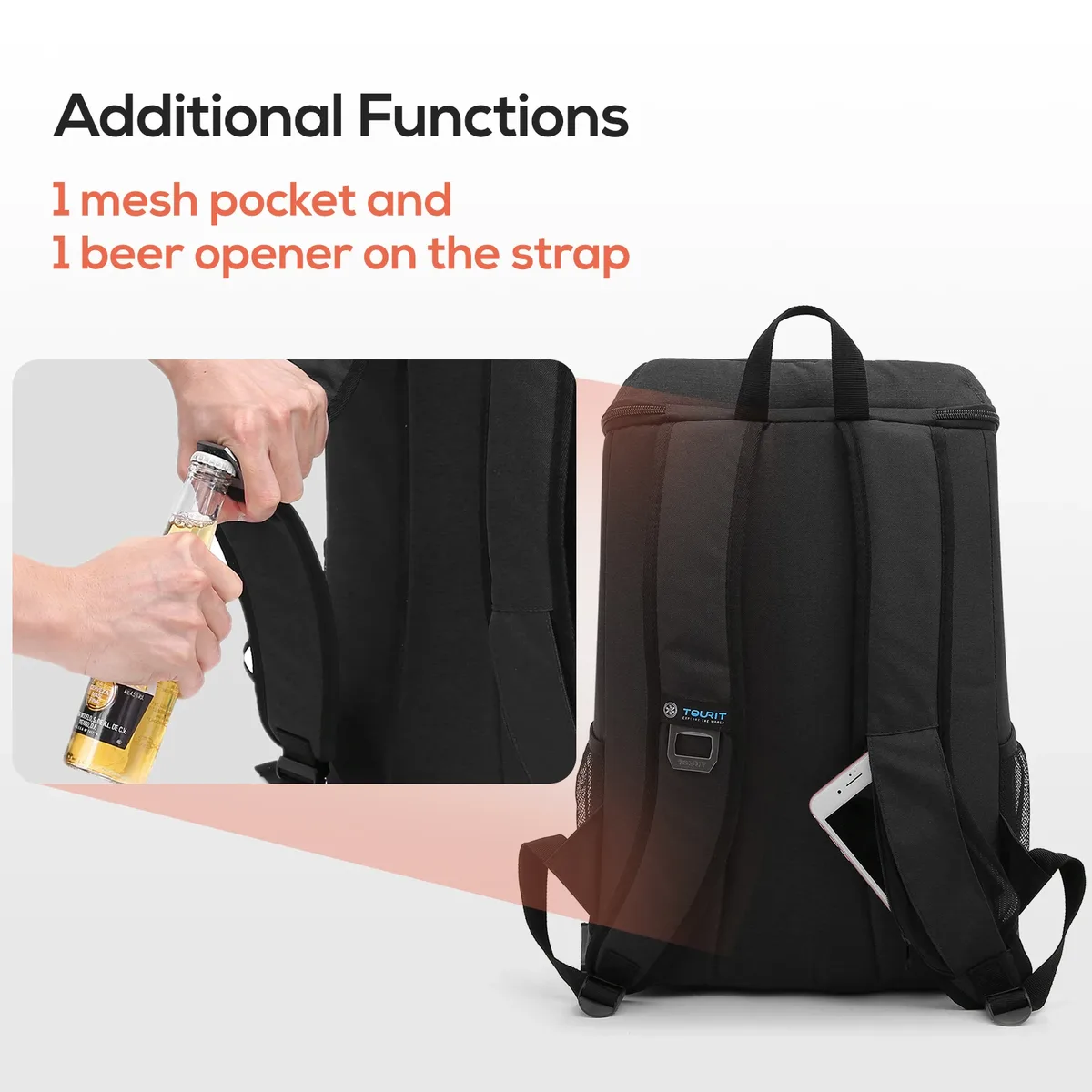 sac à dos isotherme tourit 30 litres pour bière, léger, imperméable, grand sac isotherme pour maintenir les aliments frais, sac à dos glacière, sac de plage