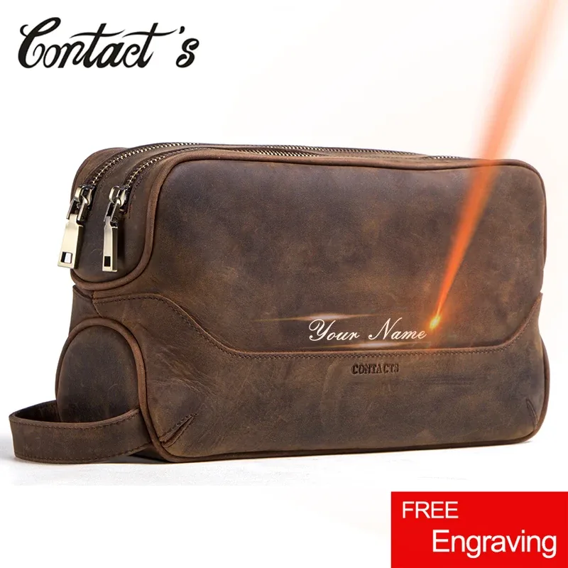 trousse cosmétiques cuir vache marron noir boîte haute capacité pochettes intérieures zipper voyage usage