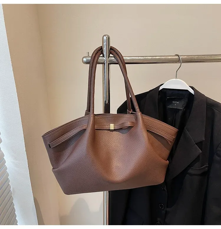 sac fourre-tout en cuir pu souple, design de niche de luxe, capacité spacieuse, sac à bandoulière pour femmes, sac à bandoulière pour les déplacements et les voyages