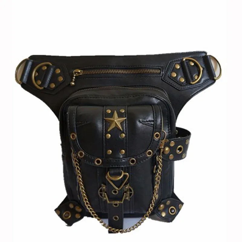 steampunk taille jambe sacs femmes hommes style victorien étui sac moto cuisse hanche ceinture packs messager sacs à bandoulière