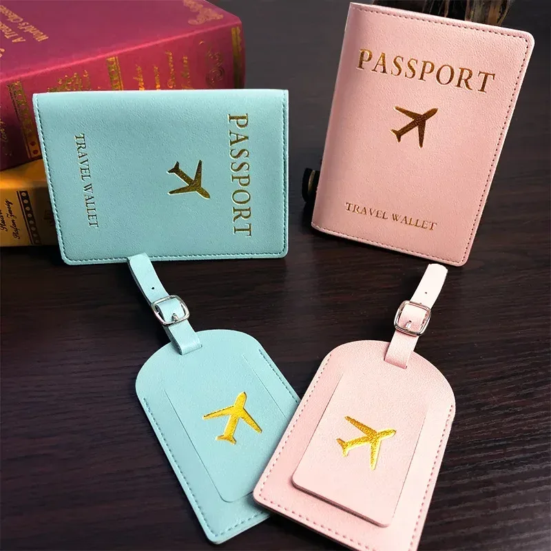 étiquette de bagage en cuir, couverture de passeport, accessoires de sac de valise de voyage, carte d'identité, adresse, porte-nom, étiquette de sac d'embarquement