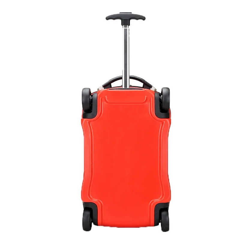 valise rouge animaux voiture caractérisée abs rigidité enfant jeu voyage roulettes fixes compacte légère