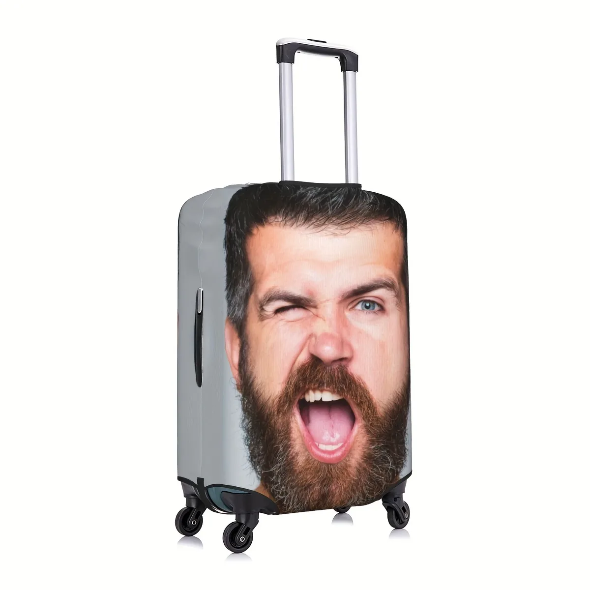 housse de bagage personnalisée avec fermeture éclair - personnalisez avec vos propres images et texte, impression recto-verso, polyester extensible, lavable en machine