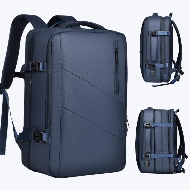 sac à dos pour ordinateur portable avec logo personnalisé pour hommes, 17 pouces, multi-poches, extensible, étanche, pour l'école, voyage d'affaires, impression