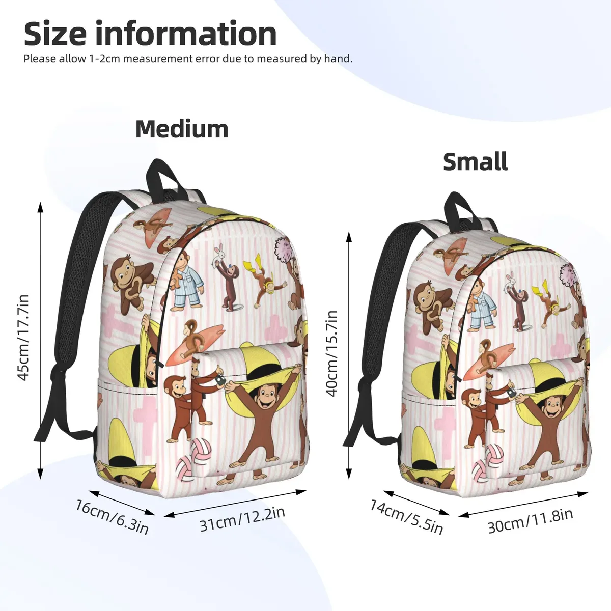 sac à dos multifonctionnel curious george, sacs à dos de trekking, sacs à dos colorés pour étudiants, sacs souples pour lycéens, style sac à dos