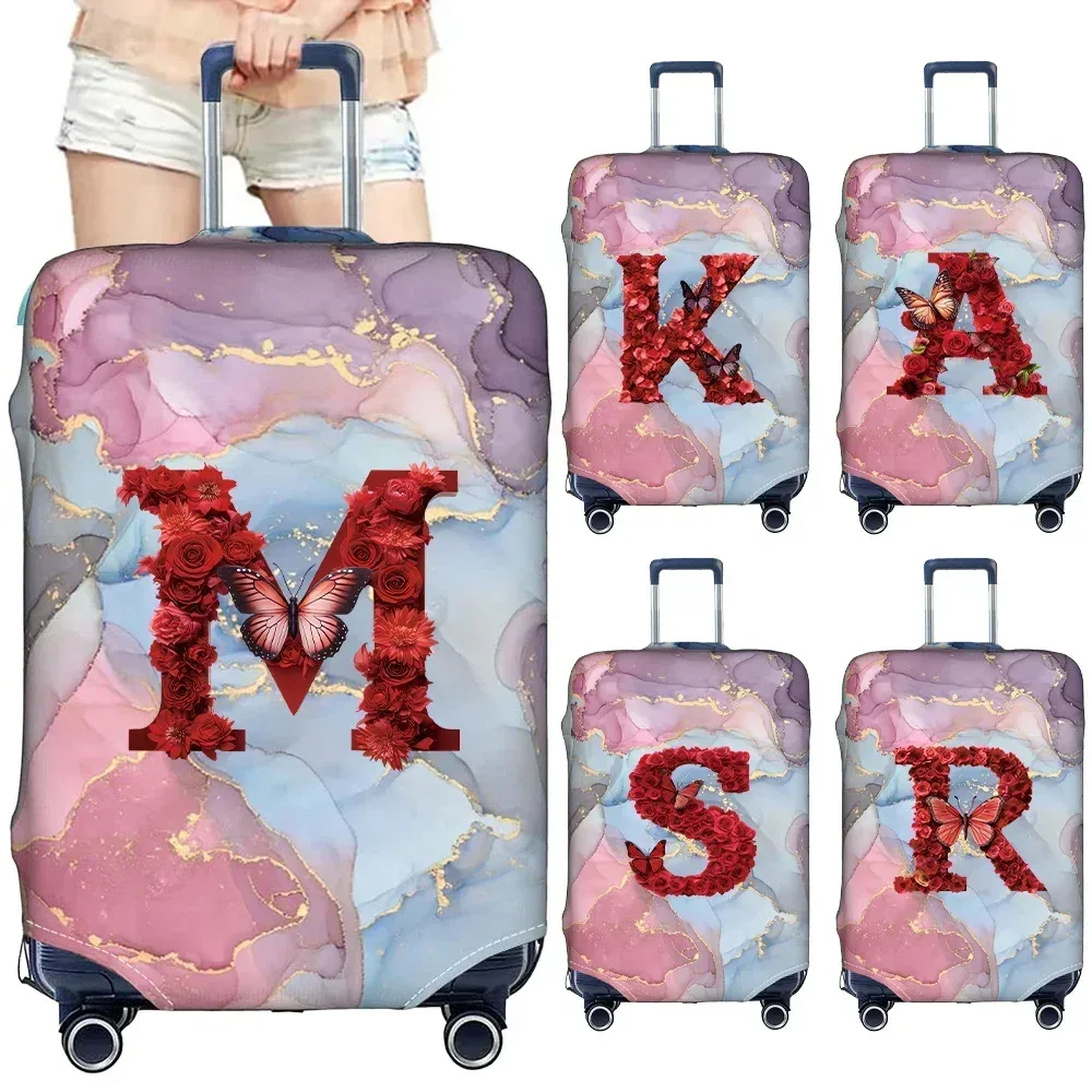 Juste de bagage en tissu commandé, protecteur de valise, étui à bagages, étui de valise de for18-32 pouces, série Rose rouge, évaluation de voyage