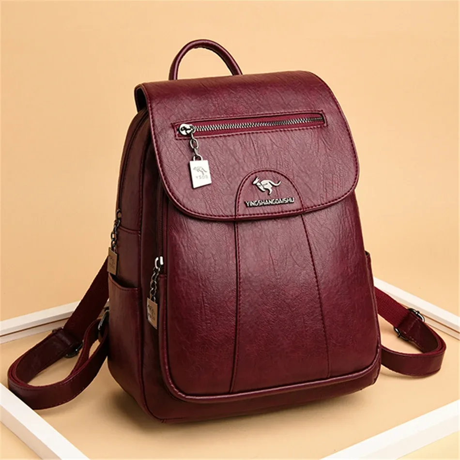 sac à dos en cuir souple pour femmes, de haute qualité, pour loisirs, voyage, grande capacité, sacs d'école pour adolescentes, noir, nouvelle collection 2022