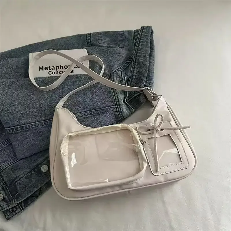 sac à bandoulière y2k harajuku pour femme, sac ita transparent coréen, sac à bandoulière scolaire, sac à main de créateur japonais style preppy