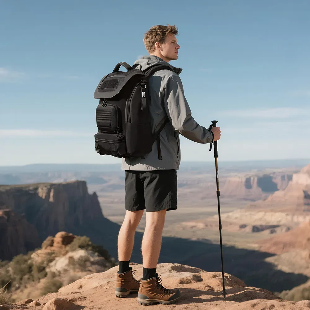 Ozuko sac à dos pour hommes sac de voyage multifonctionnel en plein air grande capacité étanche compartiment à chaussures séparé sac d'affaires