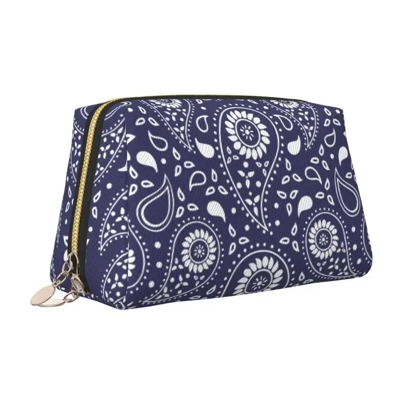 sac de maquillage en cuir ethnique bohème rouge et noir à motif cachemire, trousse de toilette de voyage pour femme, sacs cosmétiques, sac de rangement portable, cadeaux