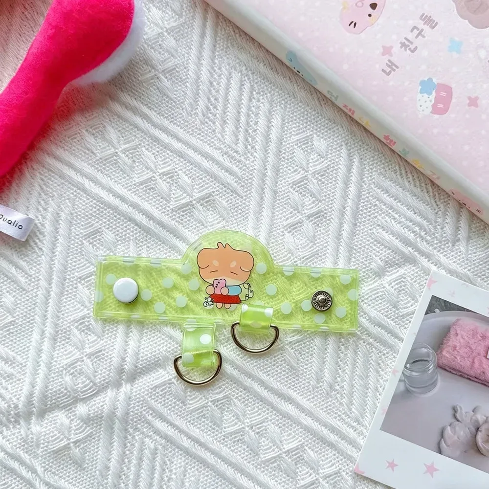 porte clé animaux fruits transparent bleu vert jaune rose design kawaii mignon pois bouton central double anneaux métalliques support breloque voyage accessoire