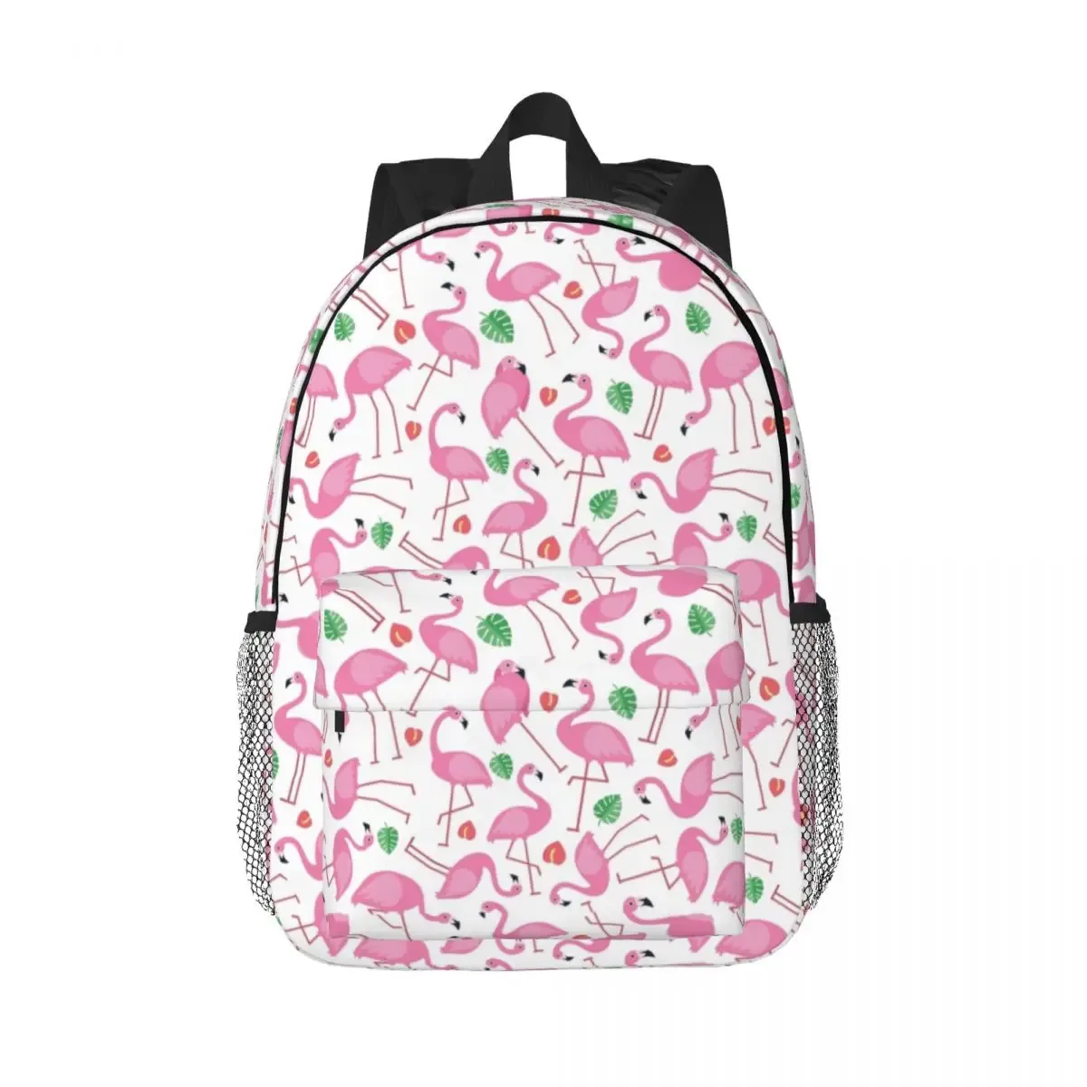 sac à dos à motif sans couture pour femmes et hommes, sac à livres pour étudiants, convient aux sacs pour ordinateur portable 15 pouces, plantes tropicales, flamant rose, oiseau