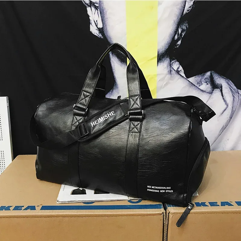 sac de natation portable en pu pour hommes, sac de voyage, sac de sport, sac de voyage, sac à bagages, logo personnalisé, sacs avec nom imprimé, support et séparation sèche, yoga fitnes