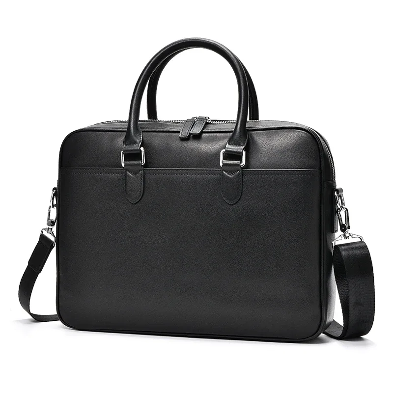 porte-documents en cuir véritable pour hommes, sac à main en cuir de vache naturel, sac à bandoulière de loisirs, sac d'affaires pour hommes pour ordinateurs portables