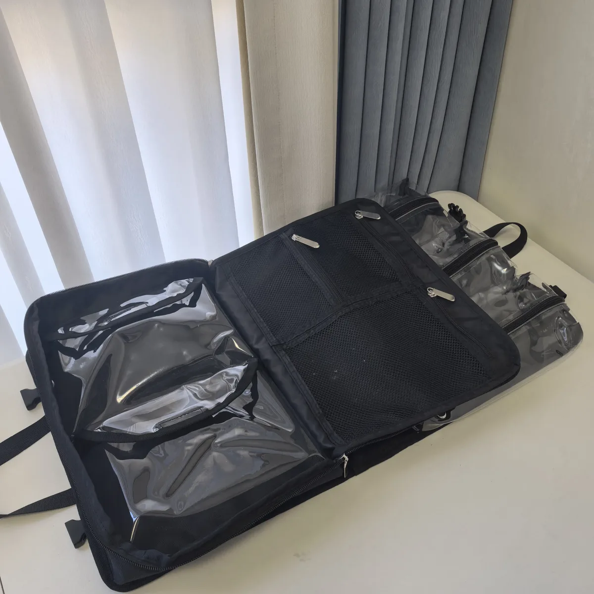 sac de maquillage professionnel, grande capacité, organiseur de cosmétiques portable avec sangle de transport, étui de maquillage pour mariage et mariée