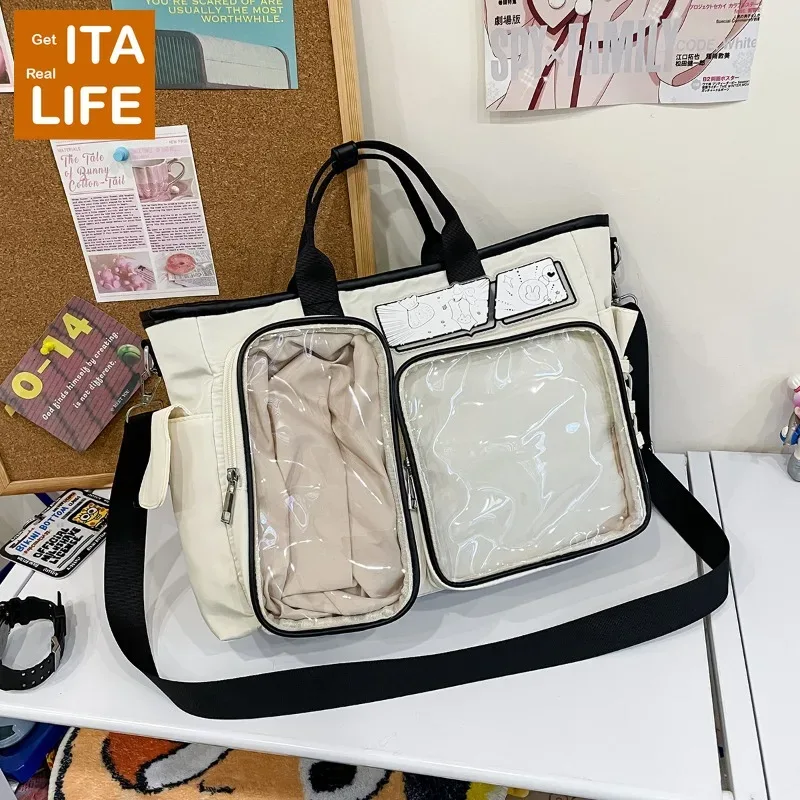 sac à dos ita double couche italife, motif anime, pour femmes, style japonais, décontracté, cosplay, itabag transparent, kawaii lolita h261