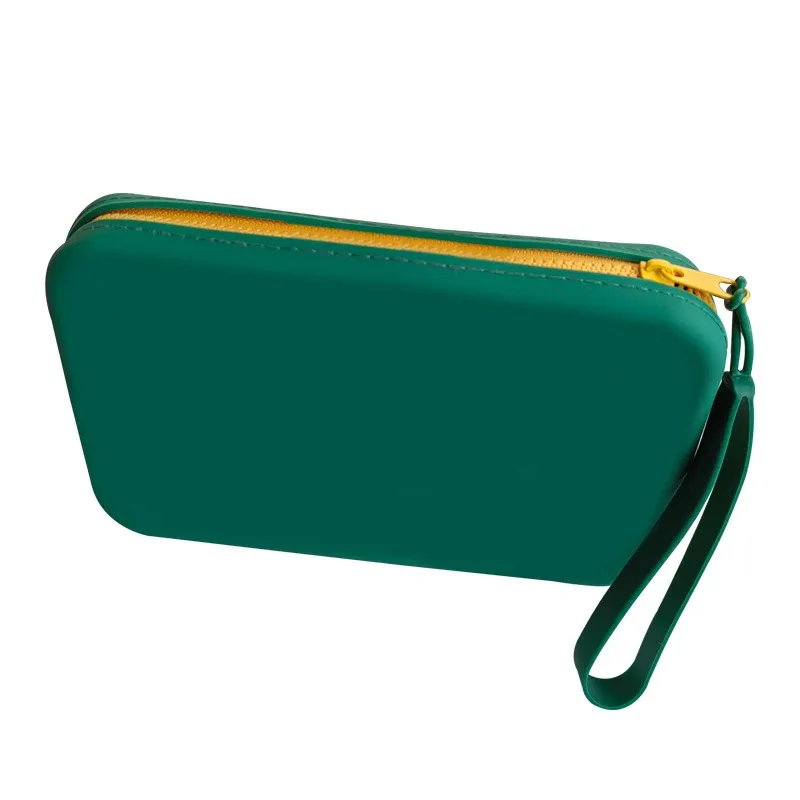 sac de rangement pour cosmétiques en silicone, carré, grande capacité, porte-pinceau de maquillage de voyage, portable, étanche