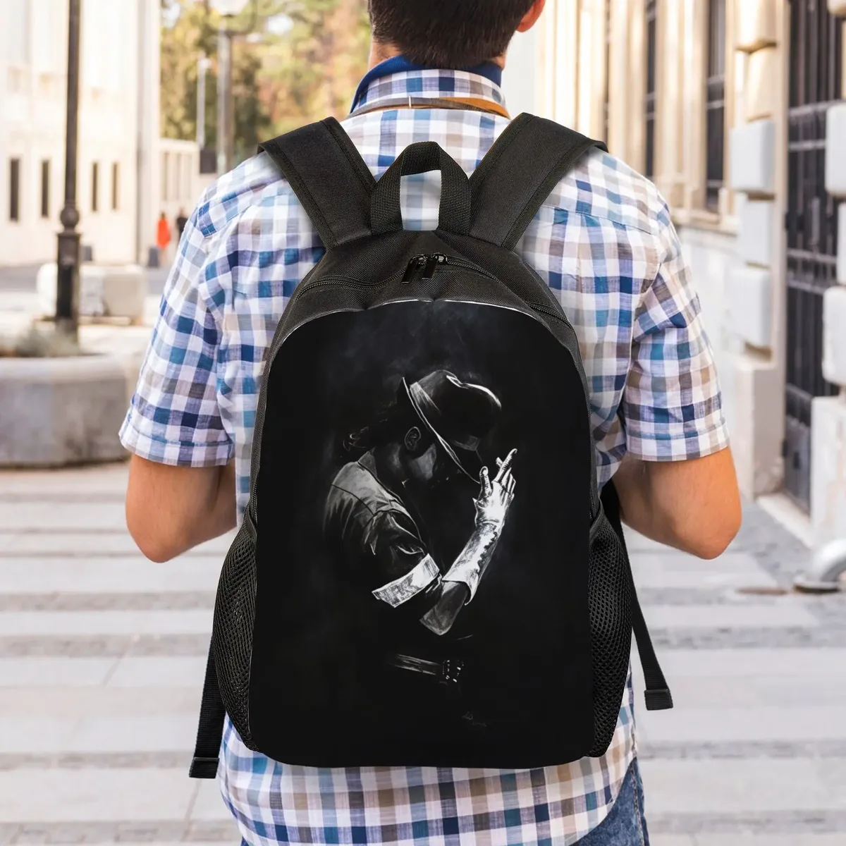 michael mj sac à dos unisexe respirant en polyester, sacs d'école amusants, sac à dos de voyage design