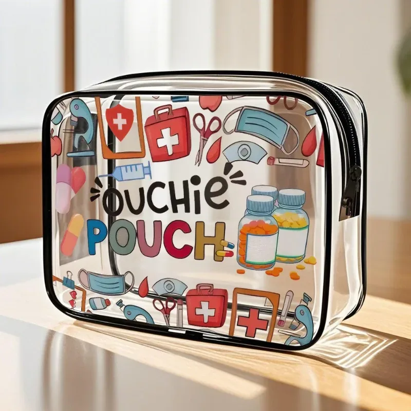 offre spéciale transparent dessin animé mignon pratique portable câble de chargement pilule sac cosmétique sac de changement sac de carte portable voyage storag