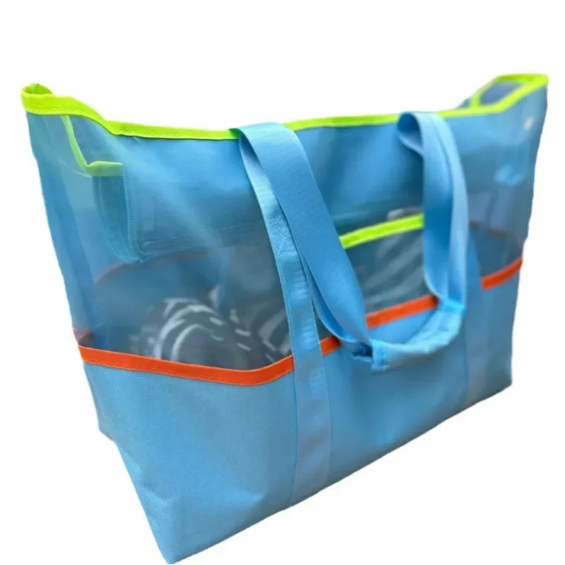 sac de plage étanche et organisateur de toilette de voyage, 1 pièce, sac de rangement de sable en tissu oxford avec poches zippées