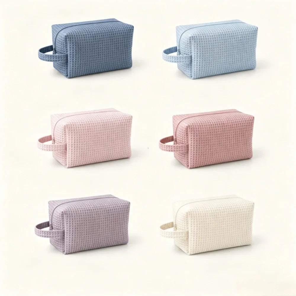sacs de maquillage en coton japonais harajuku de couleur unie, sacs de voyage portables compacts de grande capacité, sacs de rangement pour femmes, sacs à cosmétiques