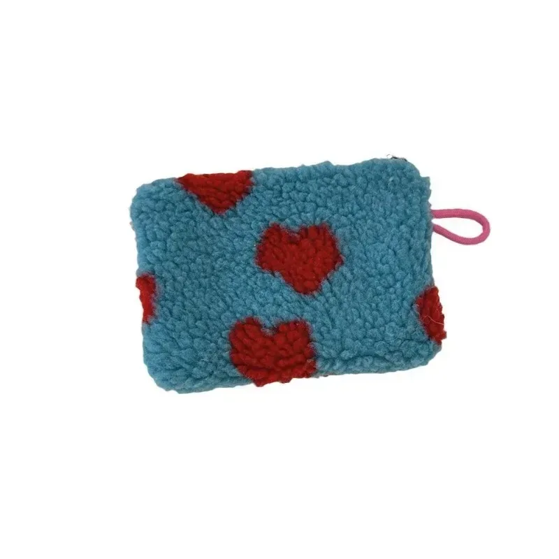 coeur imprimé mignon petit rouge à lèvres sac cosmétique voyage maquillage organisateur toilette sac de rangement pochette porte-carte sac à main sacs