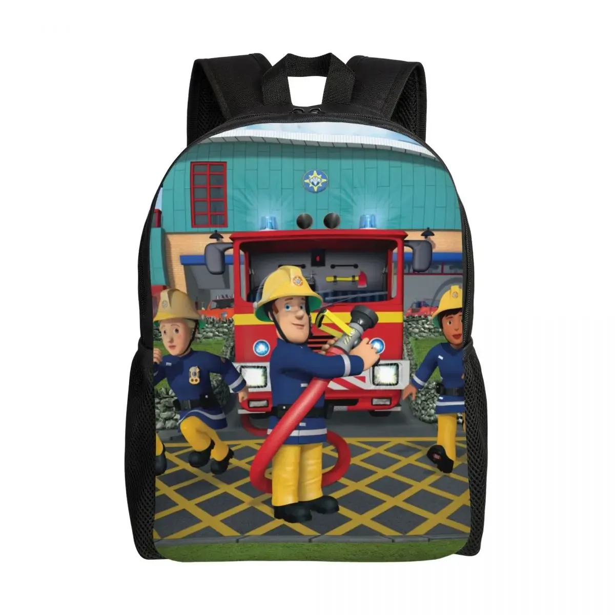 sac à dos de voyage personnalisé sam le pompier pour hommes et femmes, cartable pour ordinateur portable d'école, sac à dos d'étudiant de dessin animé