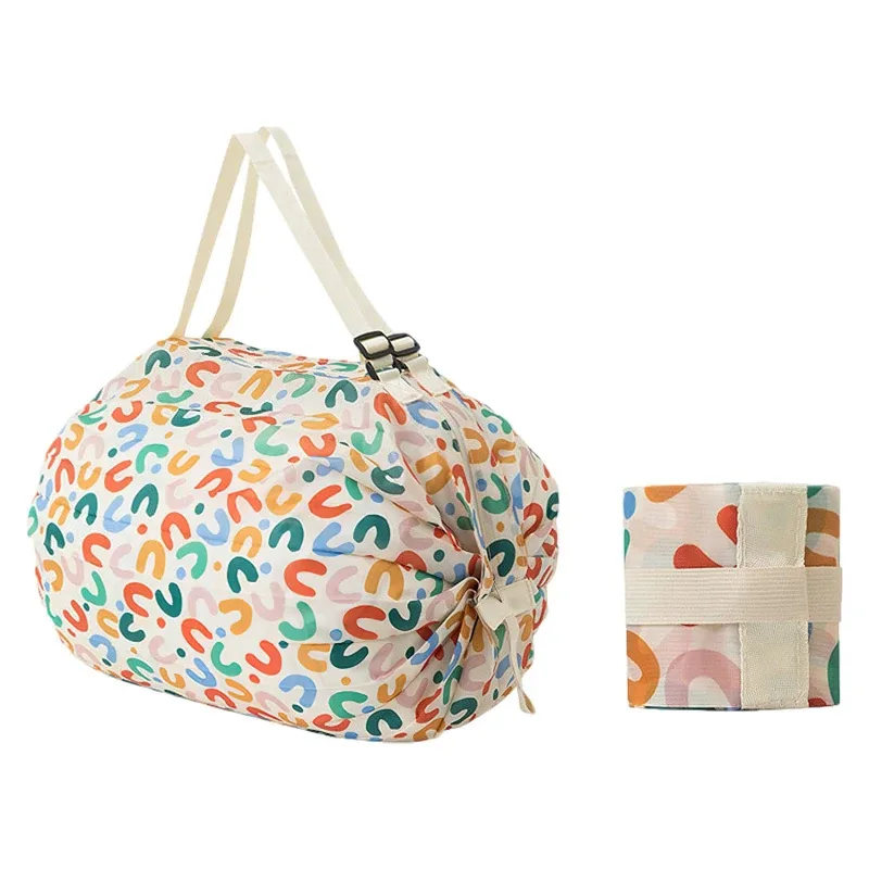 sacs de courses pliables, sac de rangement pliable avec poignée, sacs à main de voyage portables, sacs à main camouflage, sac en nylon de grande capacité, 1 pièce