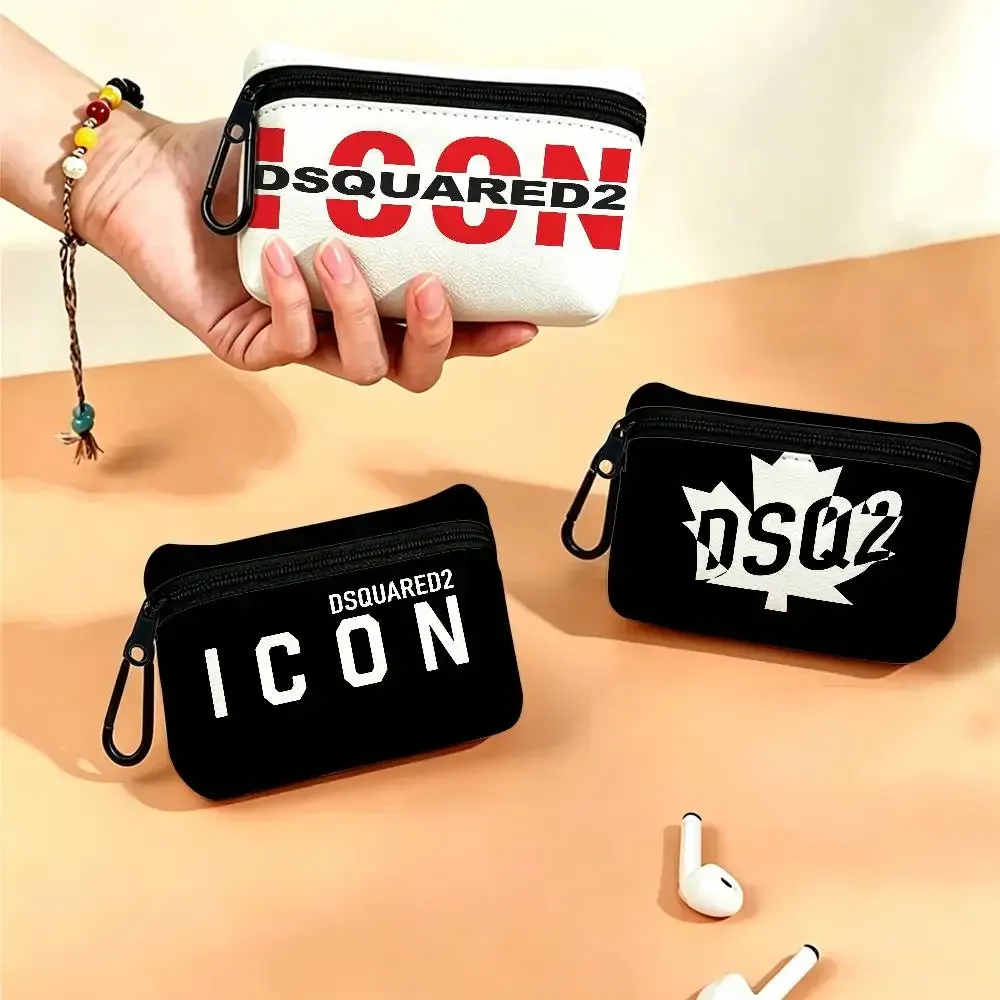 d-dsquared2 avant-street – porte-monnaie à fermeture éclair en tissu oxford, pochette à clés portable, organisateur pour voyage, trousse à cosmétiques